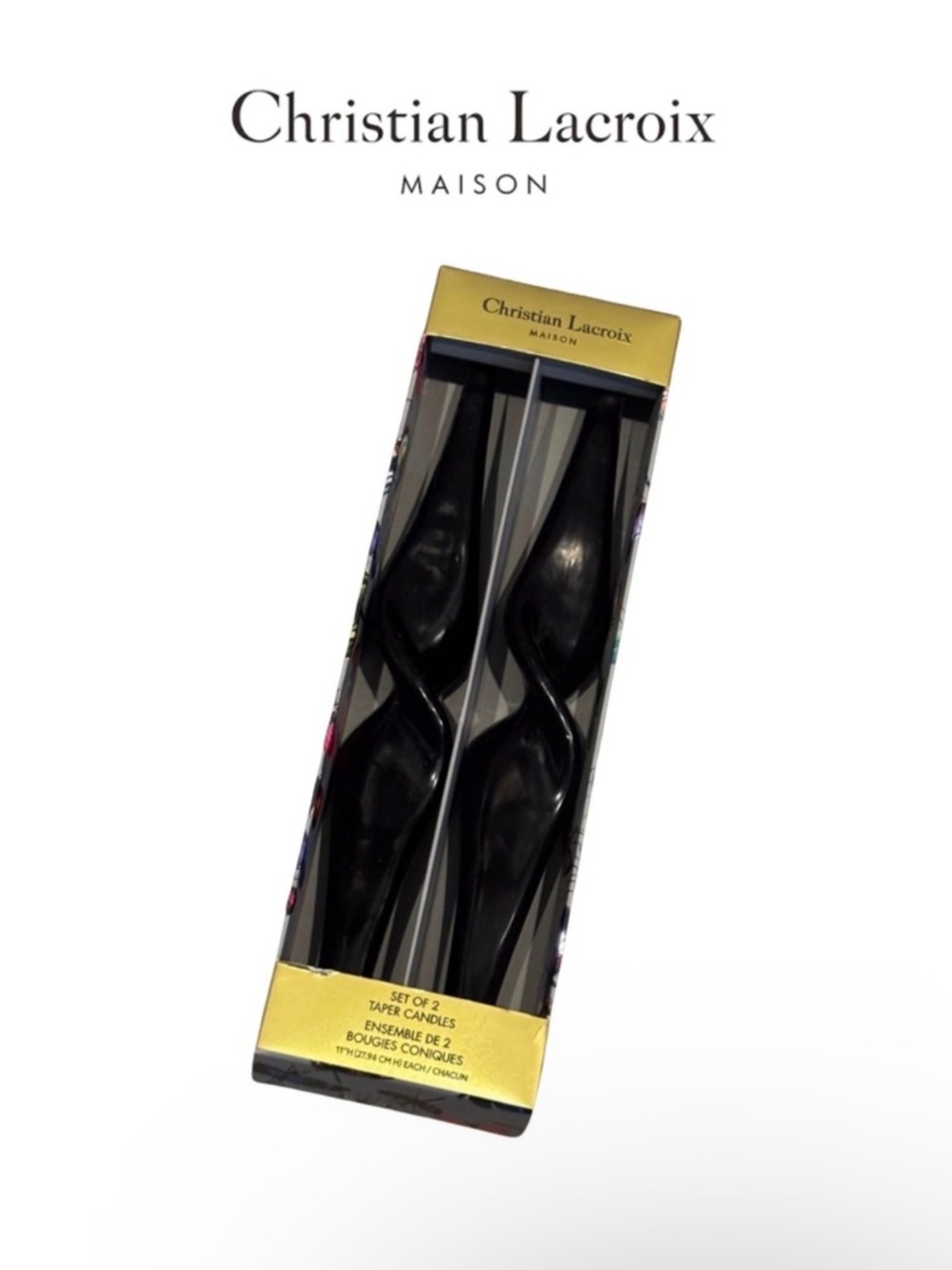 Christian Lacroix Maison Black Twisted Taper Candle Set